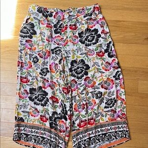 Cynthia Rowley Floral Wide Leg Pull-On Pants